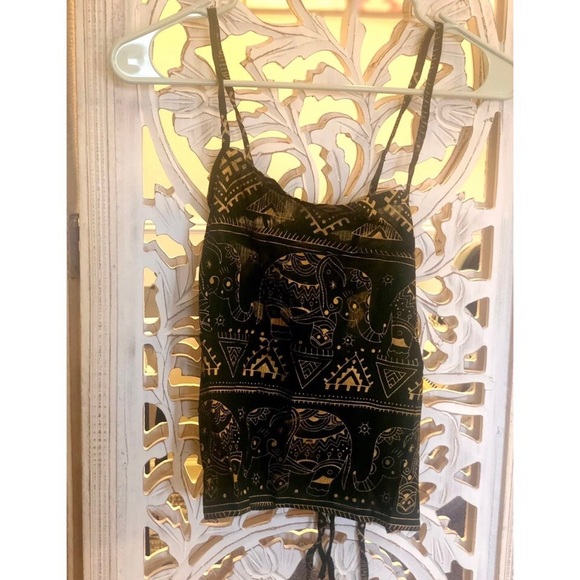 Earthbound Trading Co. Elephant Halter tank, boho festival - Picture 6 of 7